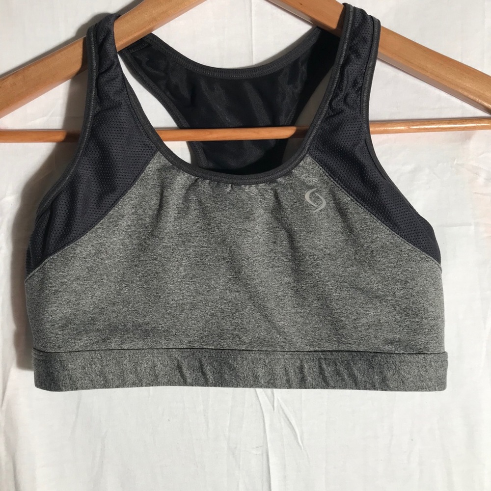 Gray sports bra